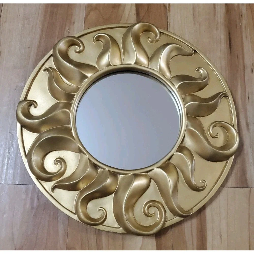 Vintage 90s Celestial Sun Moon Mirror Set Whimsigoth Gold Silver Wall Decor
